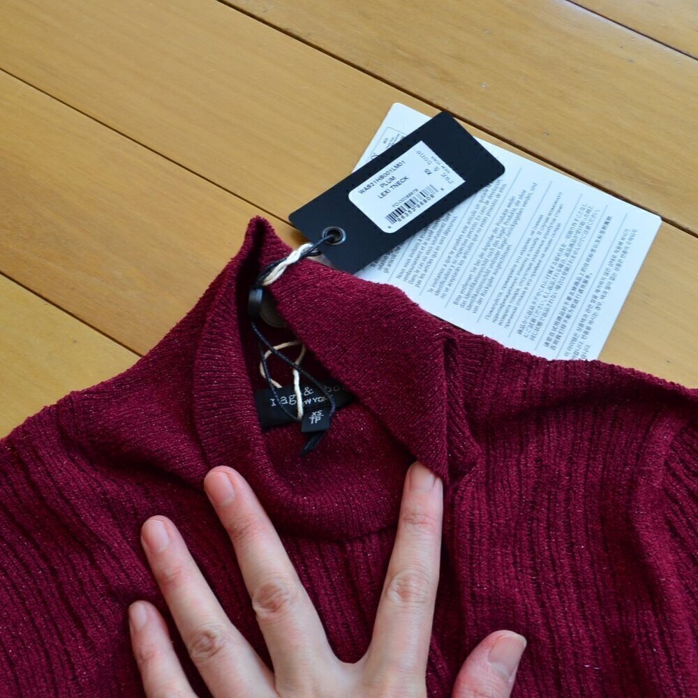 RAG & BONE Metallic ribbed cotton-blend sweater Size XS - Picture 9 of 12